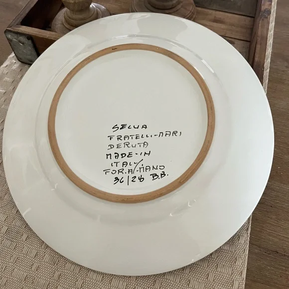 Hand-Painted Decorative Italian 9” Plate-Palio de Siena (Selva/Rhinoceros) - Picture 3 of 4